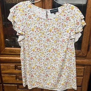 Cynthia Rowley Women's Floral Blouse - Yellow and Pink